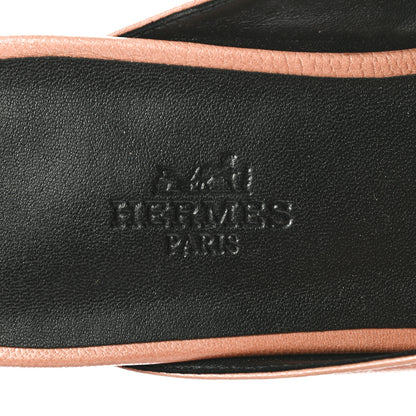 Hermes Goatskin Oz Mules 37.5 Rose Aube 6 of 8