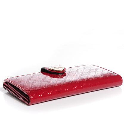Gucci Patent Microguccissima Heart Continental Wallet Red 4 of 8