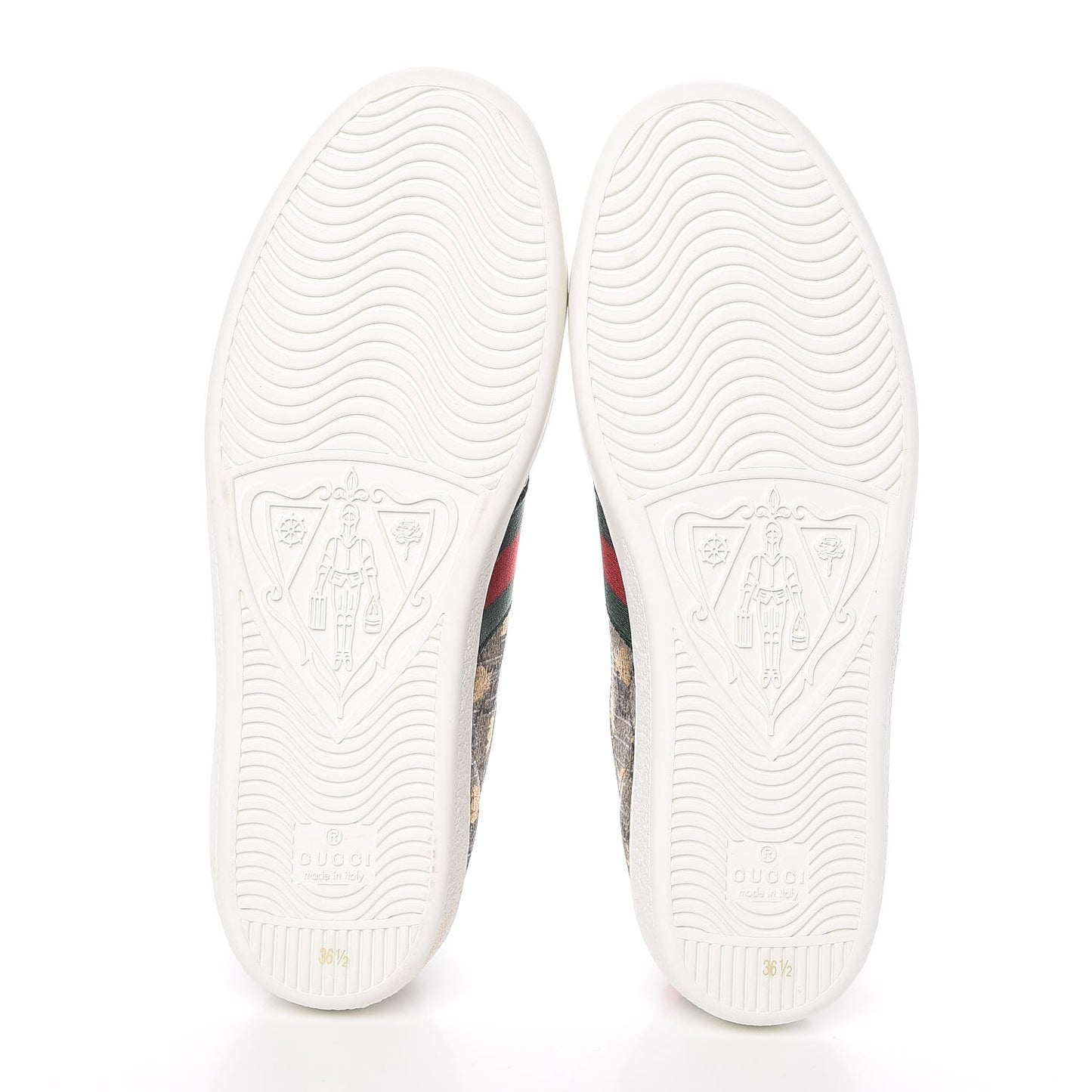 GG Supreme Monogram Bees Ayers Web Womens Ace Sneakers 36.5 Beige Oro Green Red