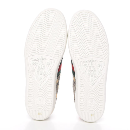 Gucci GG Supreme Monogram Bees Ayers Web Womens Ace Sneakers 36.5 Beige Oro Green Red 5 of 9
