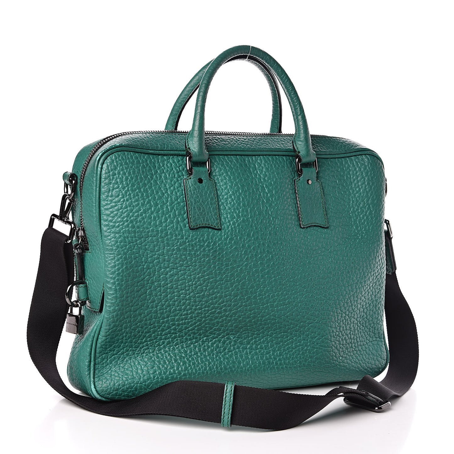 Signature Grain Briefcase Green