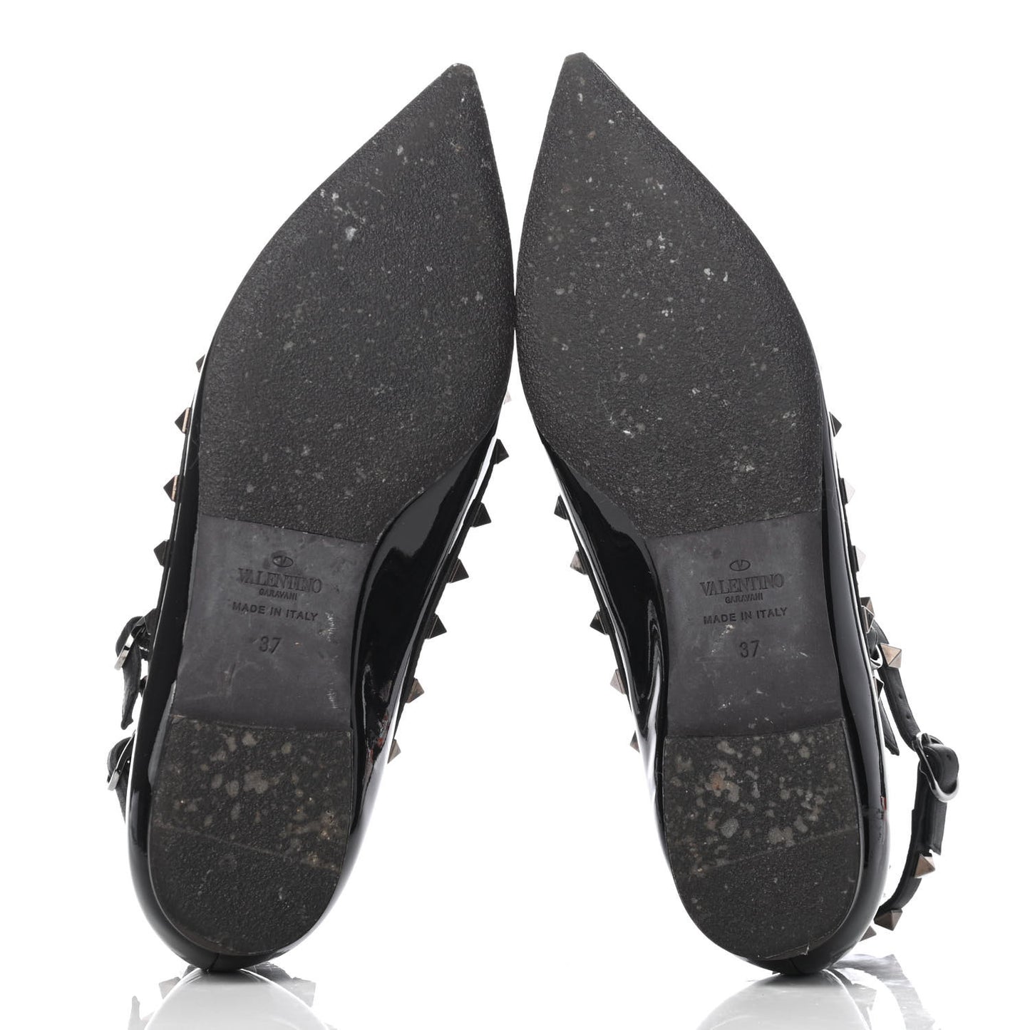 Patent Rockstud Cage Ballerina Flats 37 Black