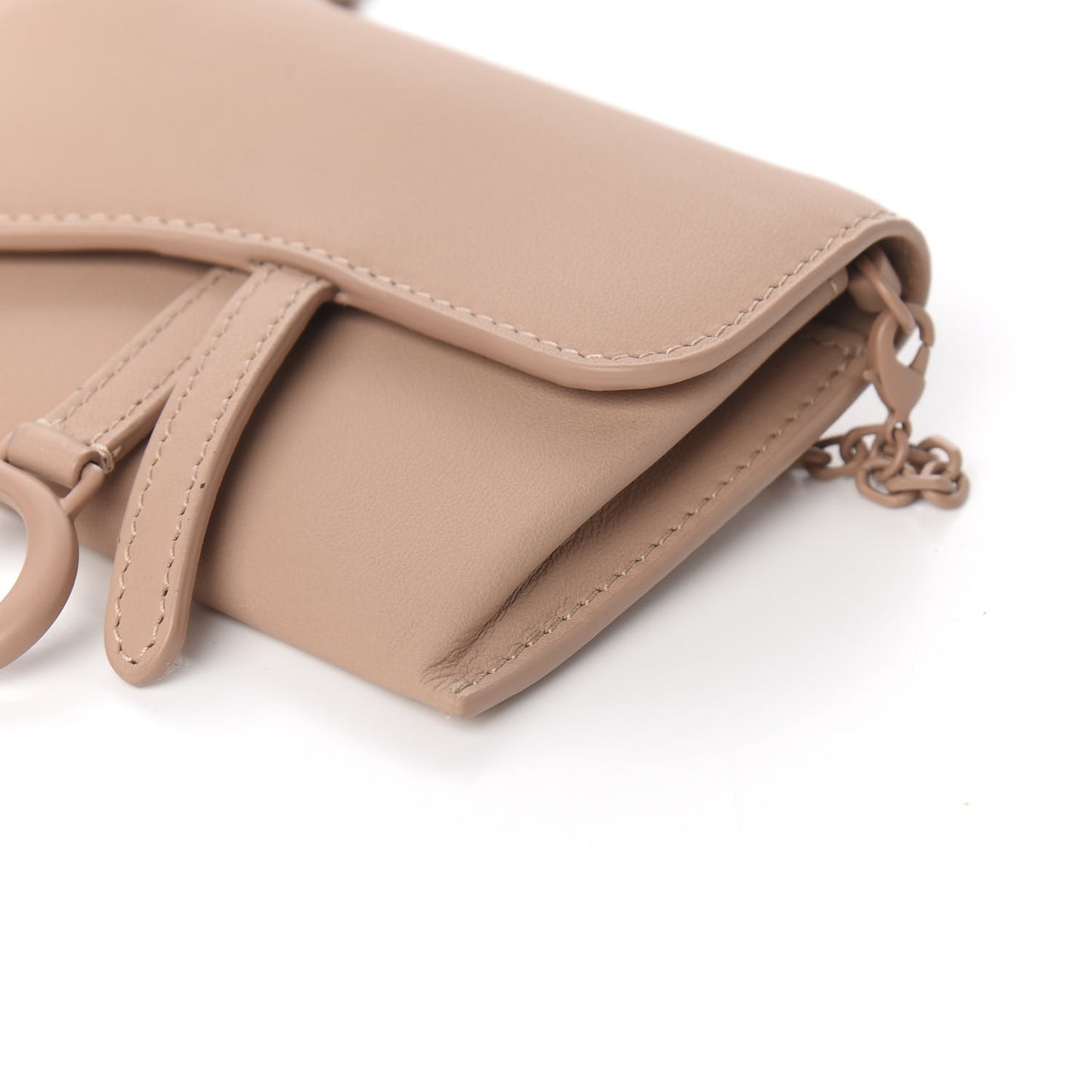 Ultra Matte Calfskin Nano Saddle Chain Pouch Rose Des Vents