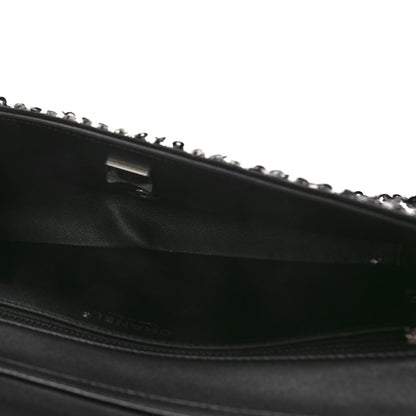 Chanel Sequin Quilted Pearl CC Flap Clutch Black 5 of 10