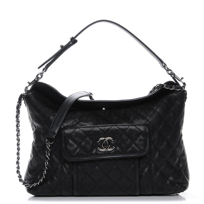 Chanel Caviar Quilted French Riviera Hobo Black 1 of 8