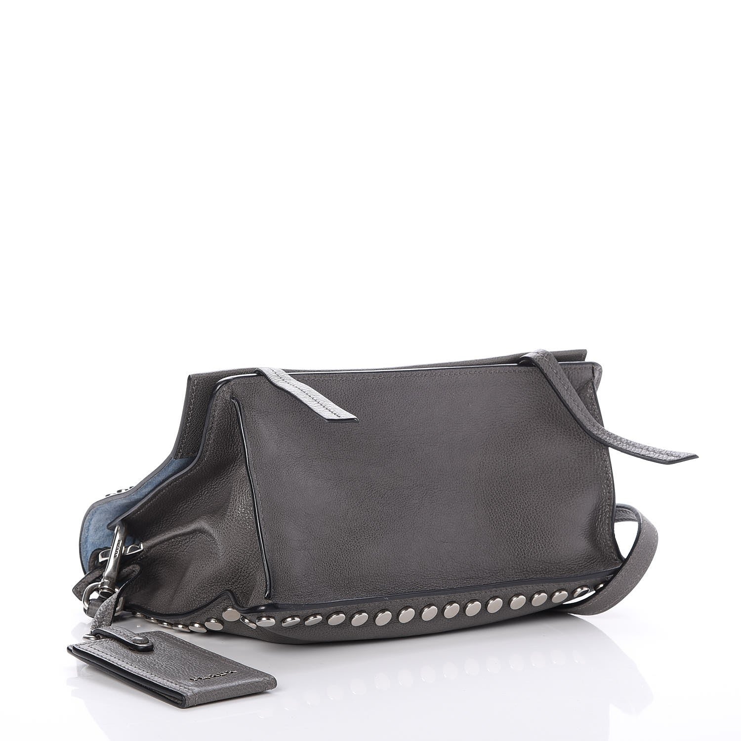 Prada Glace Calf Studded Etiquette Flap Marmo Astrale 4 of 8