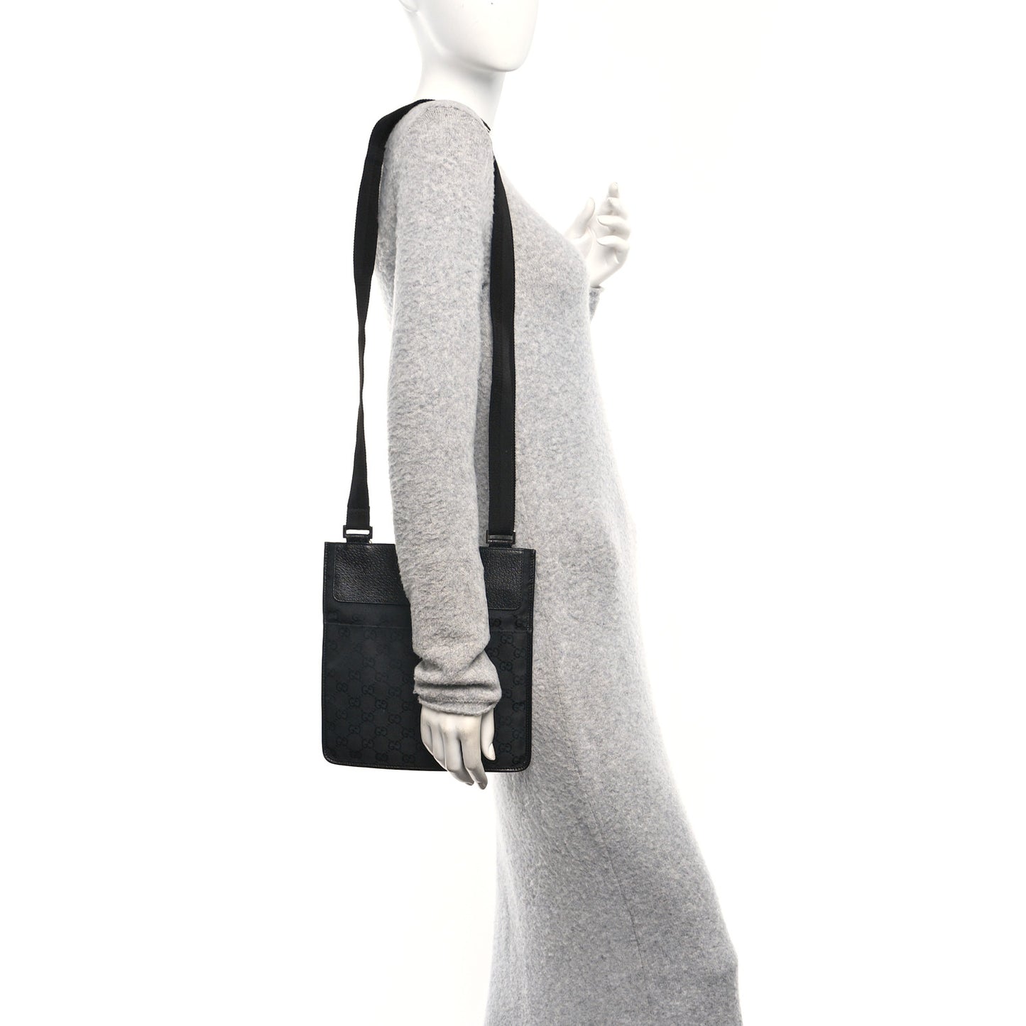 GG Monogram Messenger Crossbody Bag Black