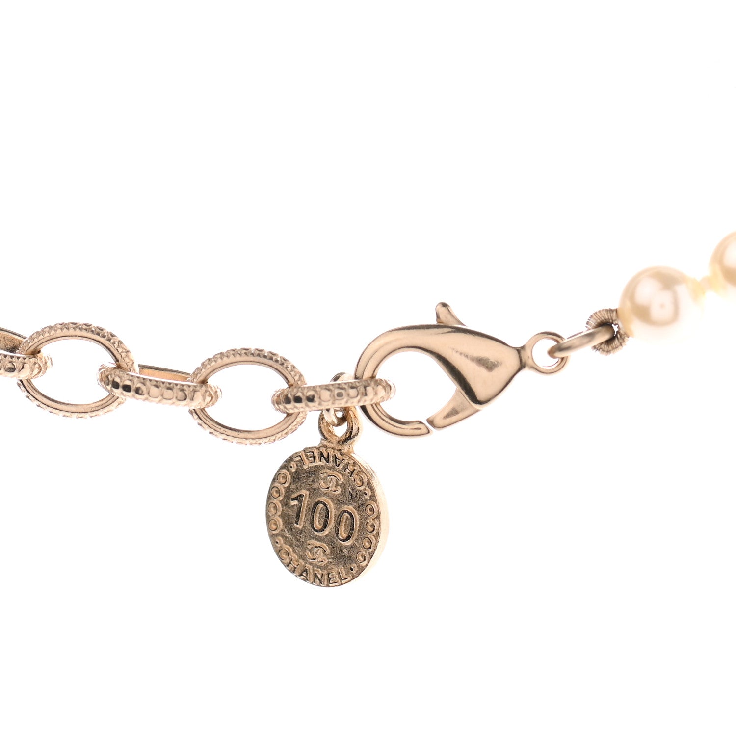 Chanel Pearl CC 100th Anniversary Necklace Light Gold 4 of 5