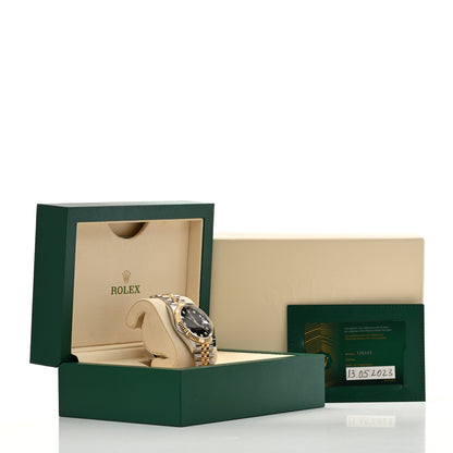 Rolex Stainless Steel 18K Yellow Gold Diamond 41mm Oyster Perpetual Datejust Watch Black 126333 5 of 5