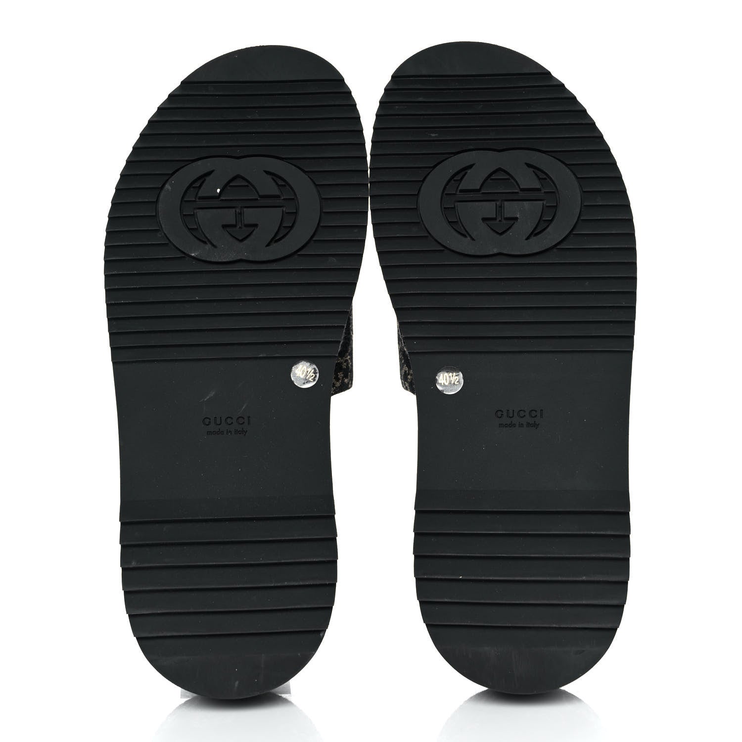 Gucci Jacquard Black Denim GG Monogram Angelina Platform 55mm Slide Sandals 40.5 Black Ivory 5 of 9