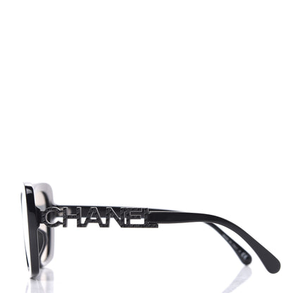 Chanel Acetate Strass Square Sunglasses 5422 Black 3 of 8