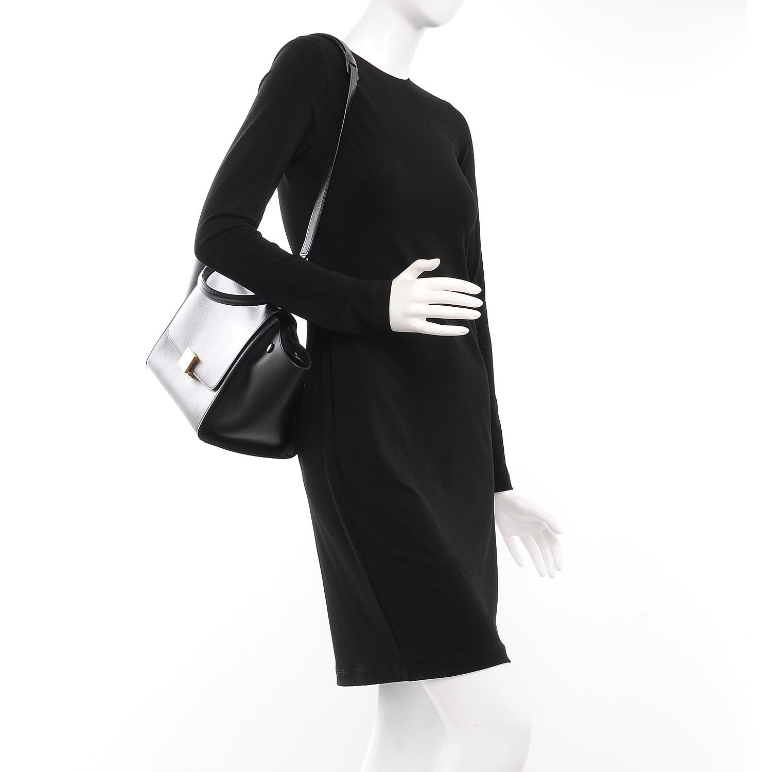 Celine Liege Calfskin Small Trapeze Black 3 of 7