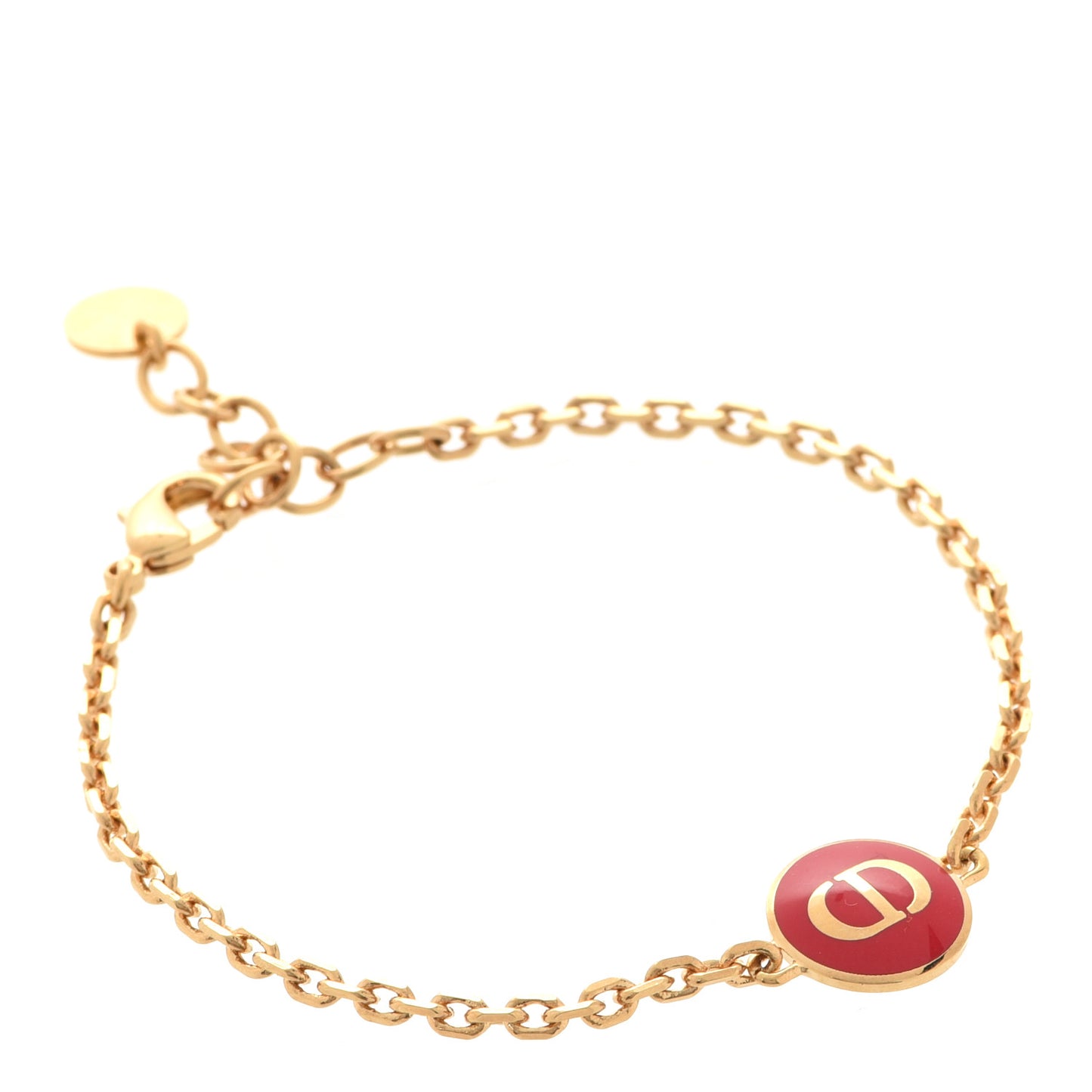 Metal CD Chain Bracelet Red Gold