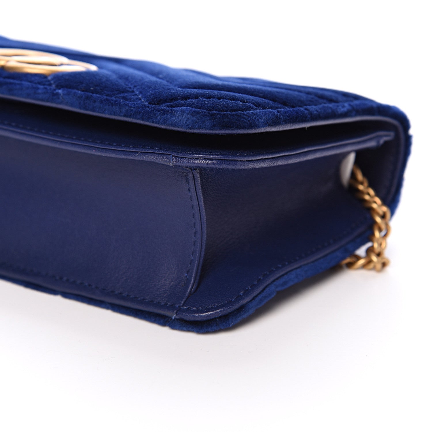 Gucci Velvet Matelasse GG Marmont Mini Bag Cobalt Blue 8 of 9