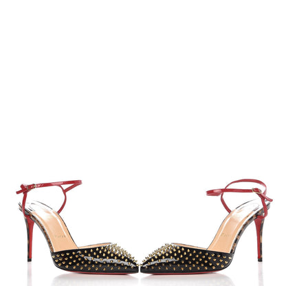 Christian Louboutin Patent Leopard Printed Baila Spike 100 Pumps 40 Black 9 of 10