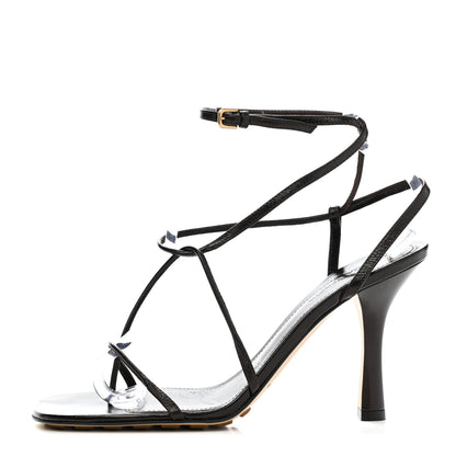 Bottega Veneta Shiny Light Lambskin The Line 90mm Sandals 39 Chocolate Spread 1 of 7