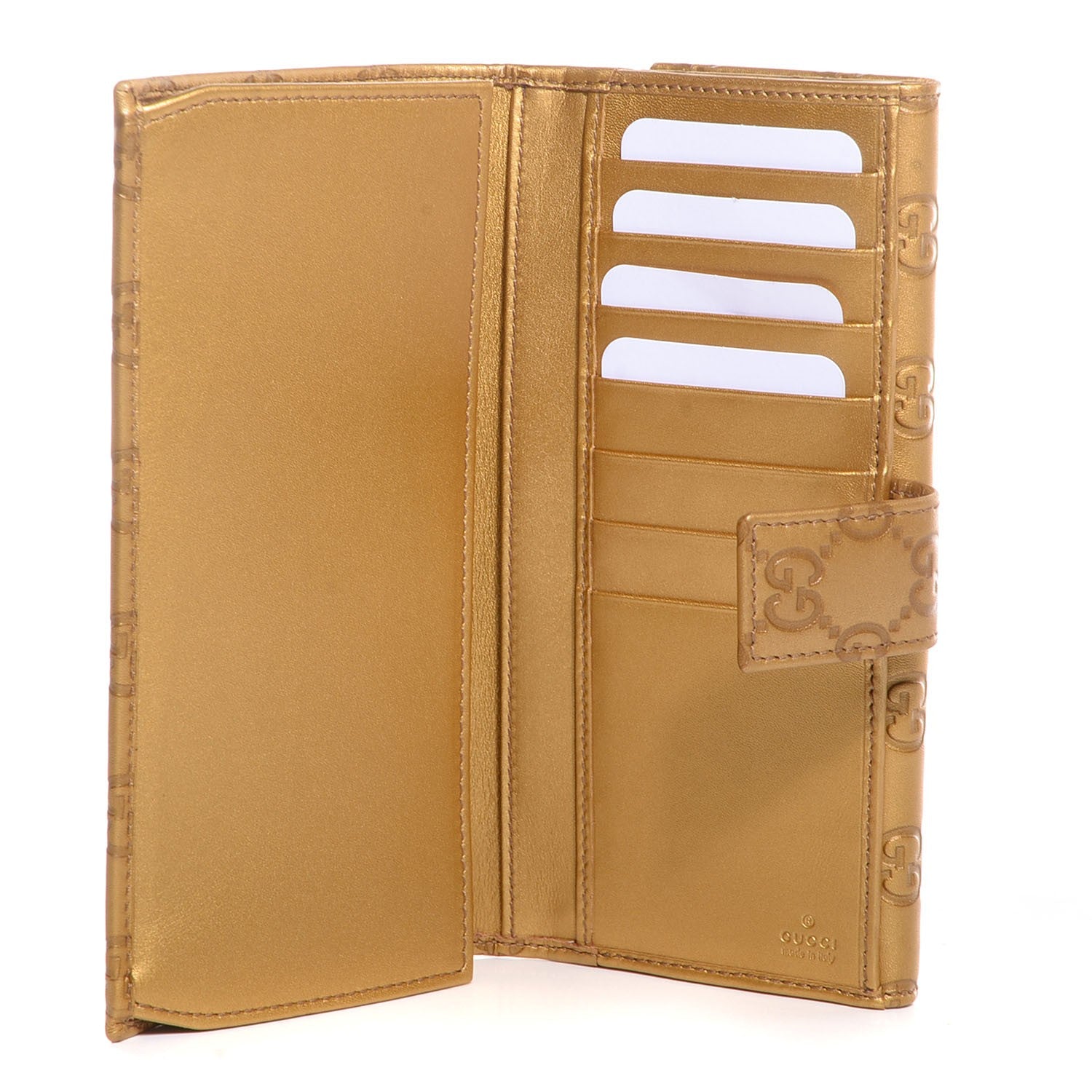 Gucci Metallic Soft Guccissima Lovely Continental Wallet Gold 5 of 8