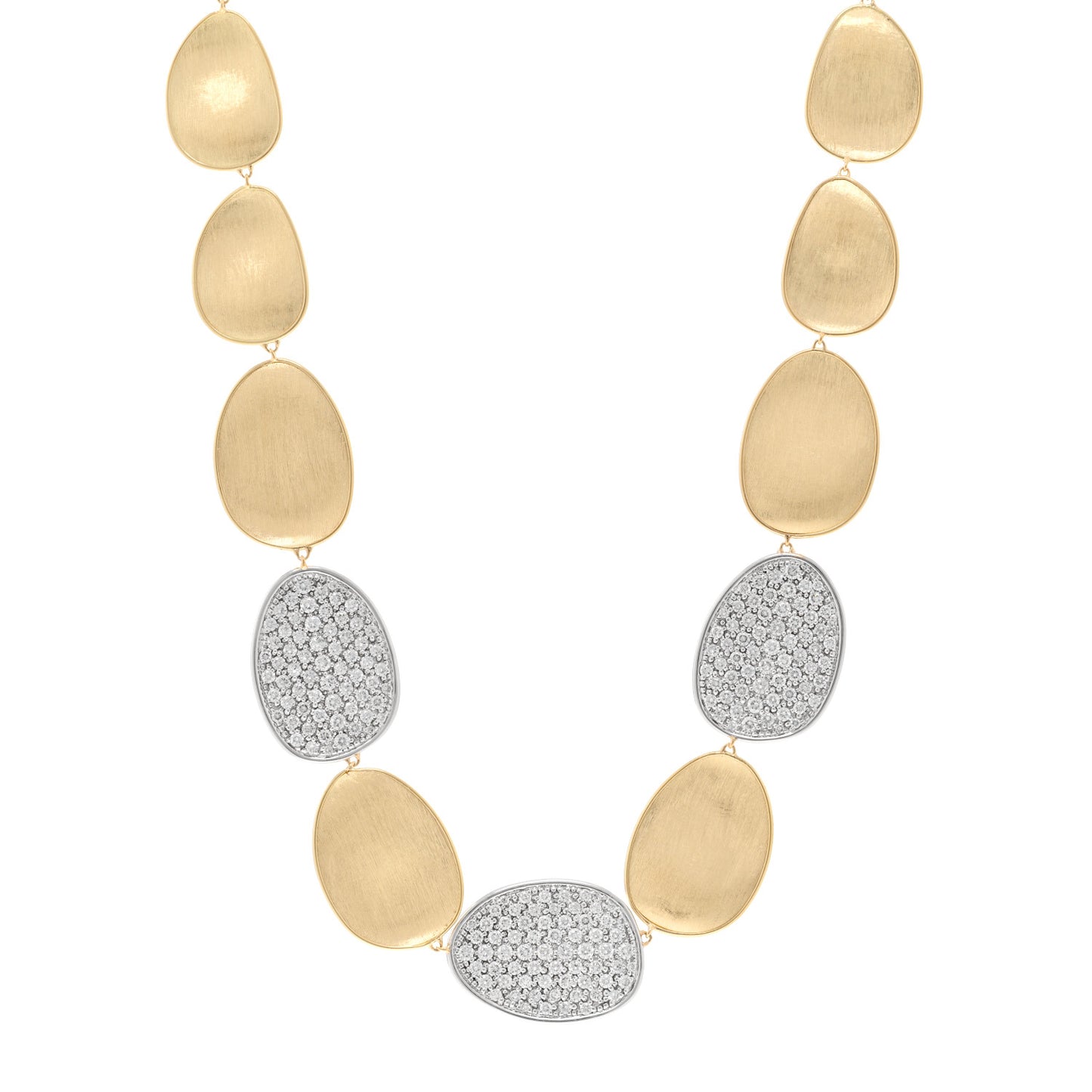 18K Yellow White Gold Diamond Lunaria Necklace