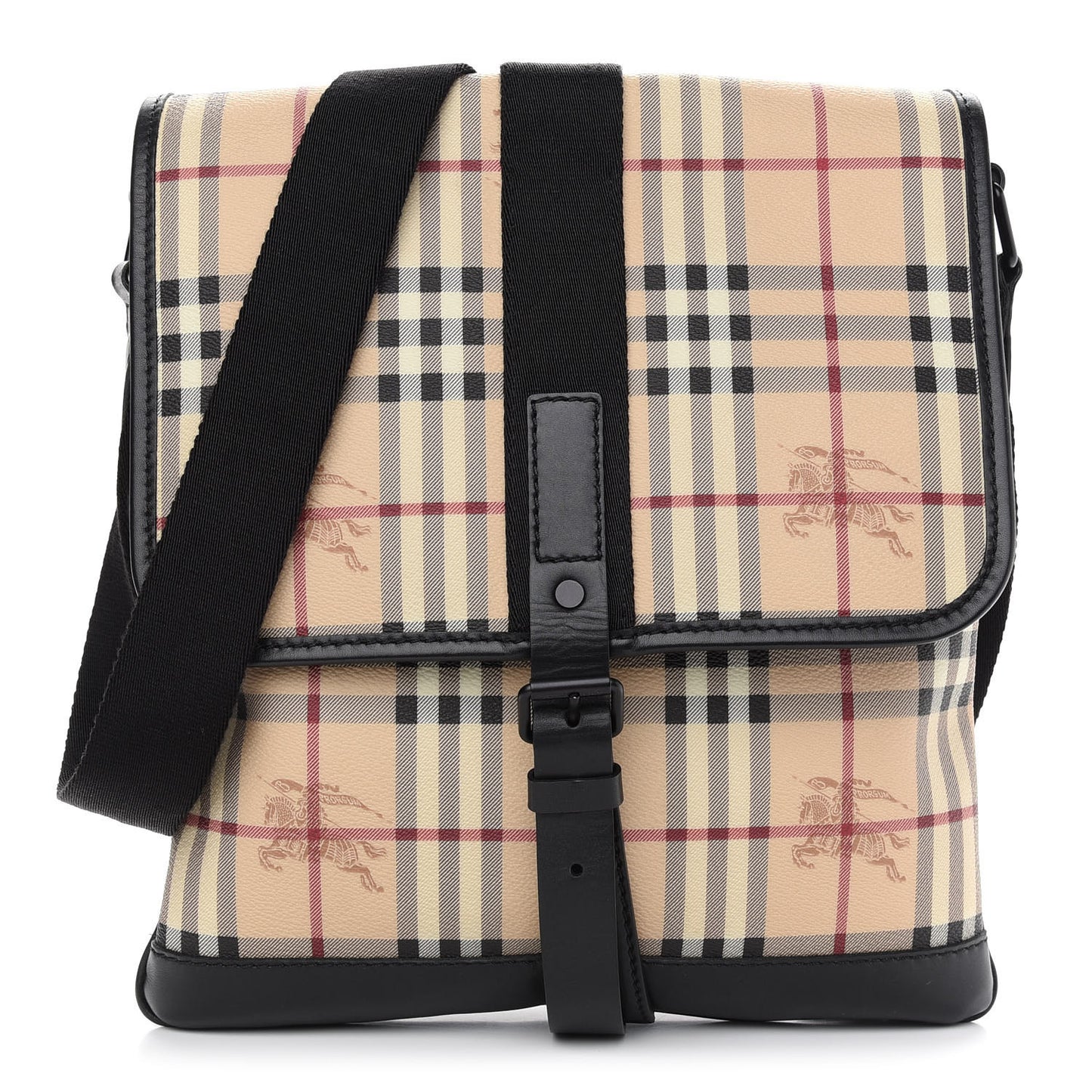 Haymarket Check Crossbody Messenger Bag Black