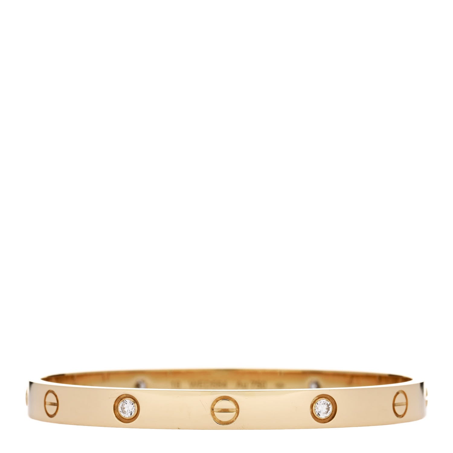 Cartier 18K Yellow Gold 4 Diamond LOVE Bracelet 18 1 of 9