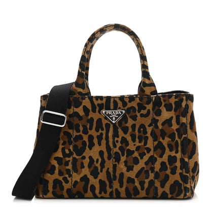 Prada Canvas Leopard Print Small Tote Miele 1 of 9