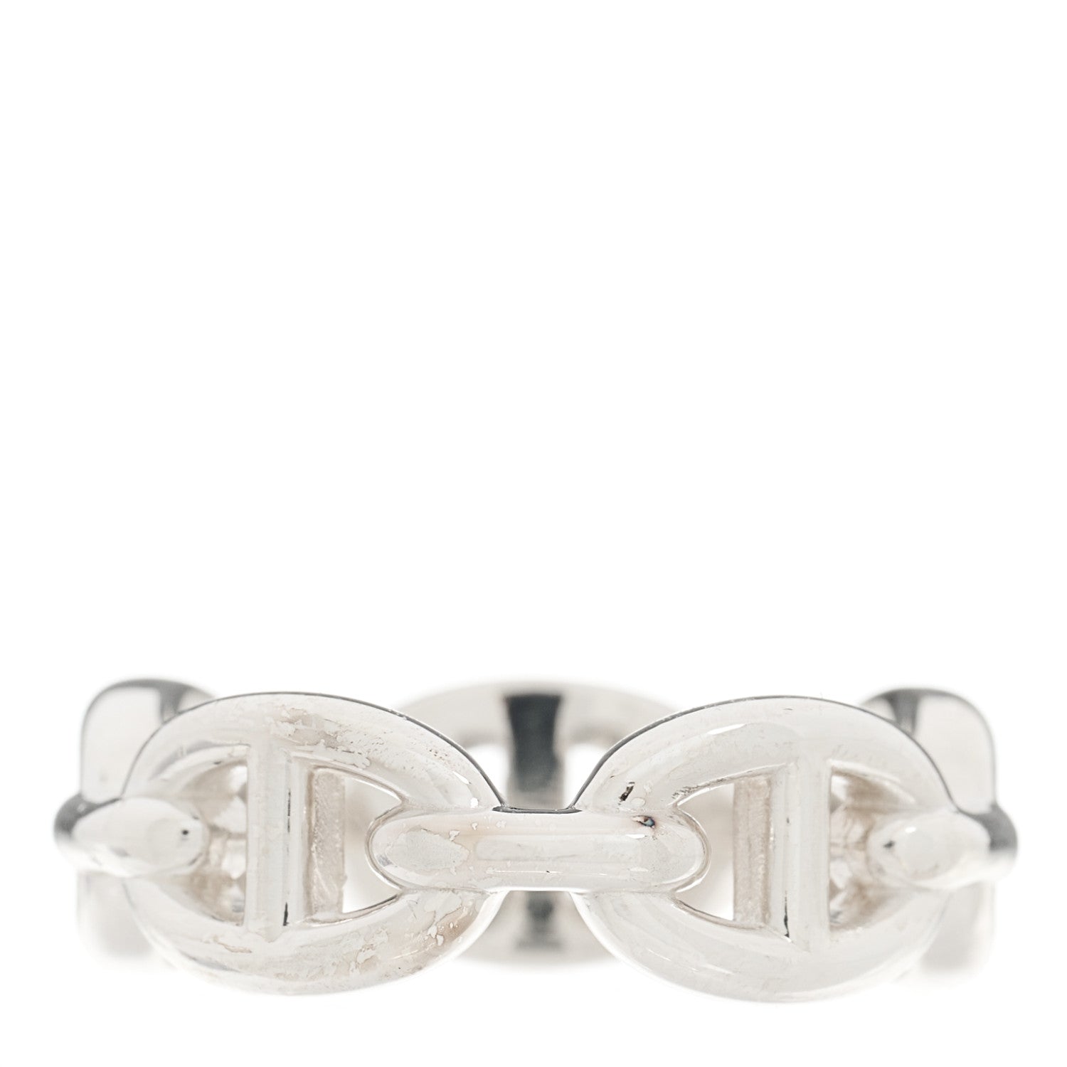 Hermes Sterling Silver PM Chaine d'Ancre Enchainee Band Ring 55 7.25 3 of 6