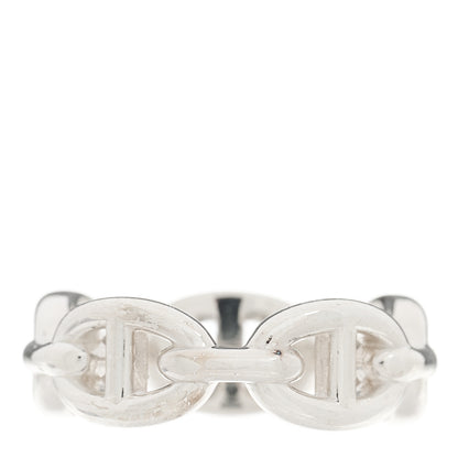 Hermes Sterling Silver PM Chaine d'Ancre Enchainee Band Ring 55 7.25 3 of 6