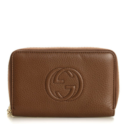 Gucci Calfskin Medium Soho Zip Around Wallet Maple Brown 1 of 7