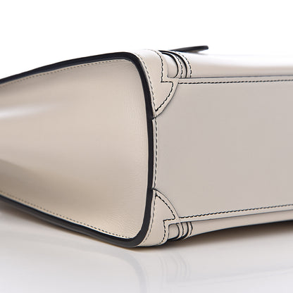 Celine Satin Calfskin Nano Debossed Luggage White 8 of 10