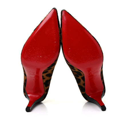 Christian Louboutin Pony Hair Leopard Maastricht 85 Pumps 38 Brown Black 5 of 9