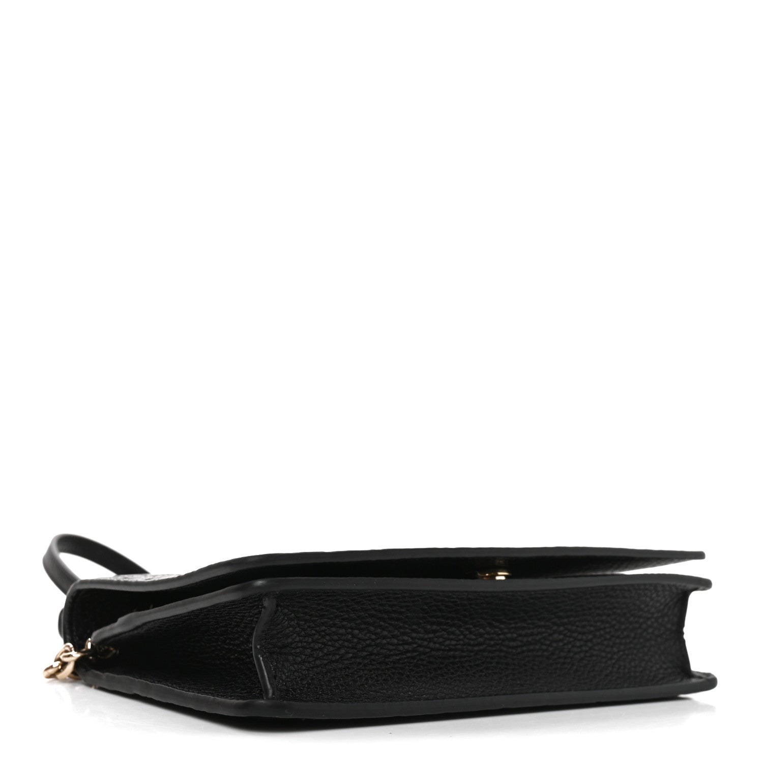 Gucci GG Grainy Calfskin Emblem Wallet On Chain Black 4 of 11