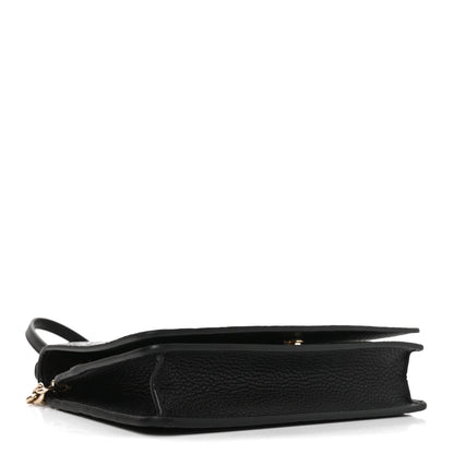 Gucci GG Grainy Calfskin Emblem Wallet On Chain Black 4 of 11
