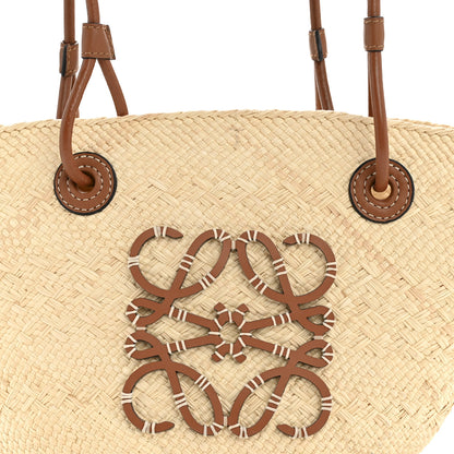 Loewe Calfskin Raffia Small Anagram Basket Tote Bag Natural Tan 8 of 12