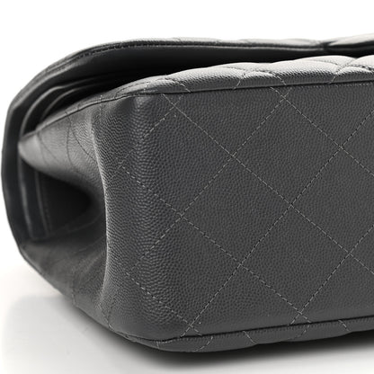 Chanel Caviar Quilted Jumbo Double Flap Dark Grey 9 of 11