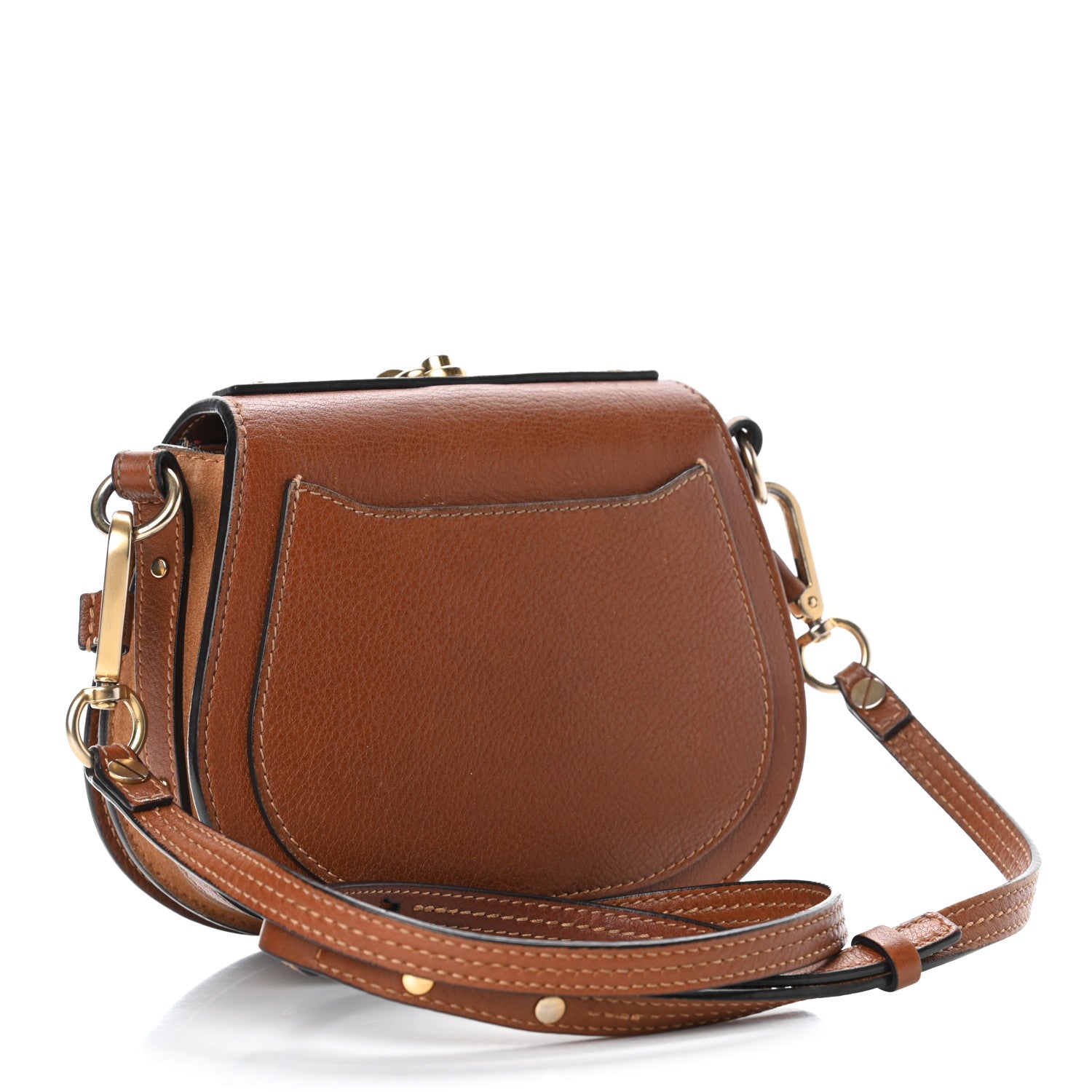 Chloe Calfskin Suede Small Nile Bracelet Bag Caramel 2 of 8
