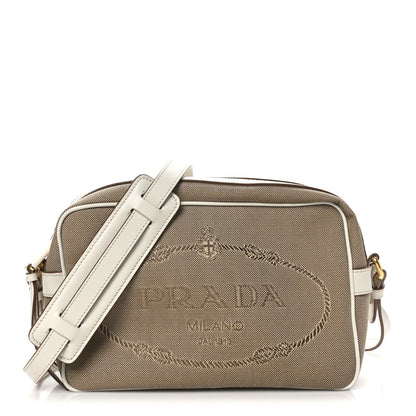 Prada Jacquard Logo Camera Bag Corda Talco 1 of 9