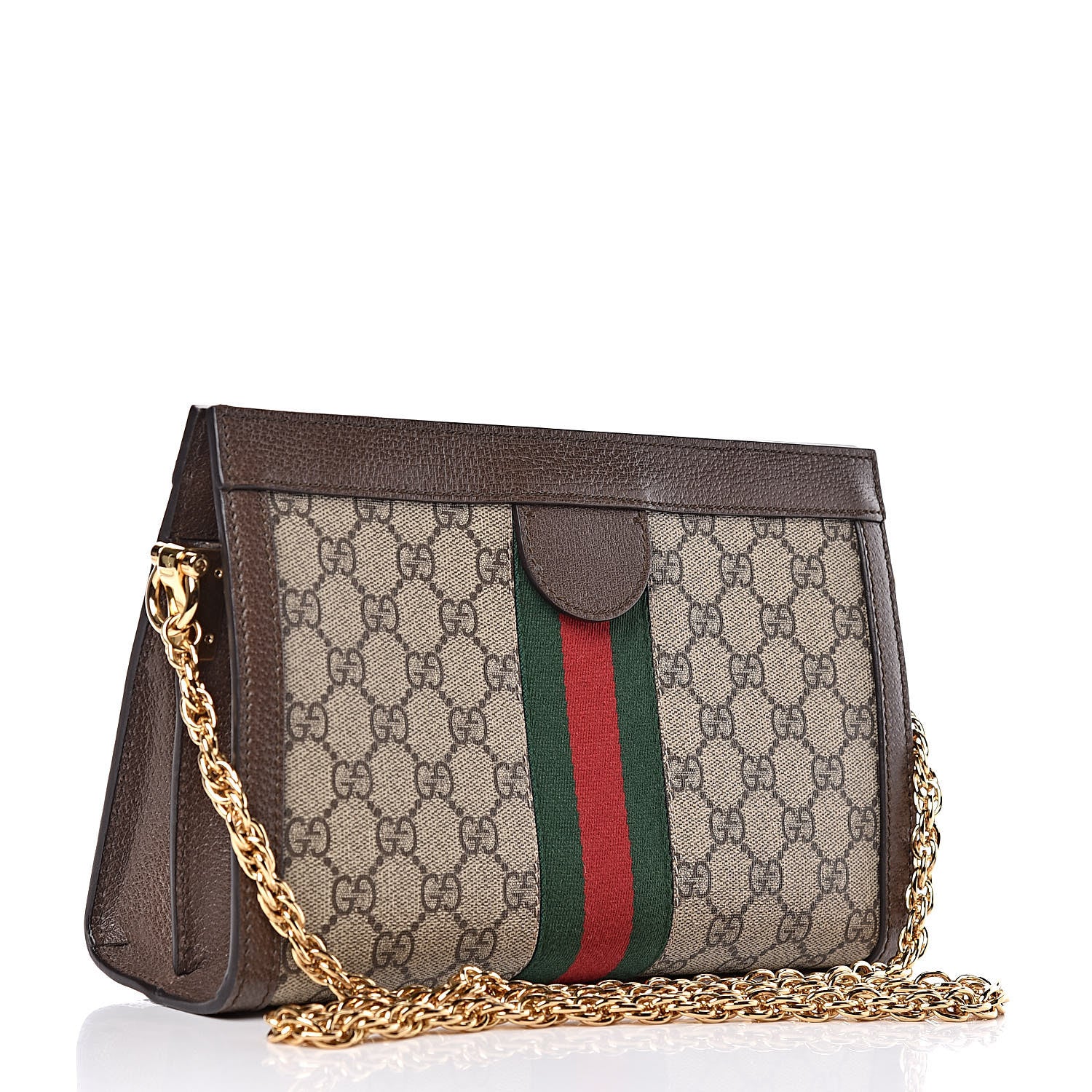 Gucci GG Supreme Monogram Web Small Ophidia Chain Shoulder Bag Brown 3 of 10