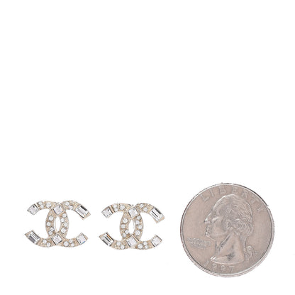 Chanel Crystal Baguette CC Earrings Gold 2 of 5