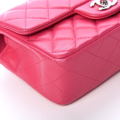 Chanel Lambskin Quilted Mini Rectangular Flap Dark Pink 8 of 17