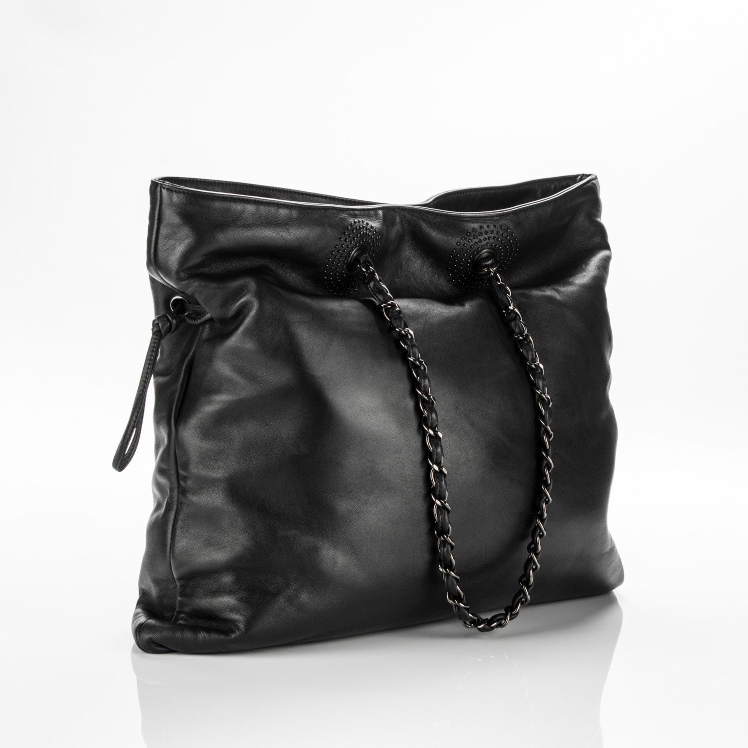 Chanel Lambskin CC Studded Bonbons Tote Black 3 of 7