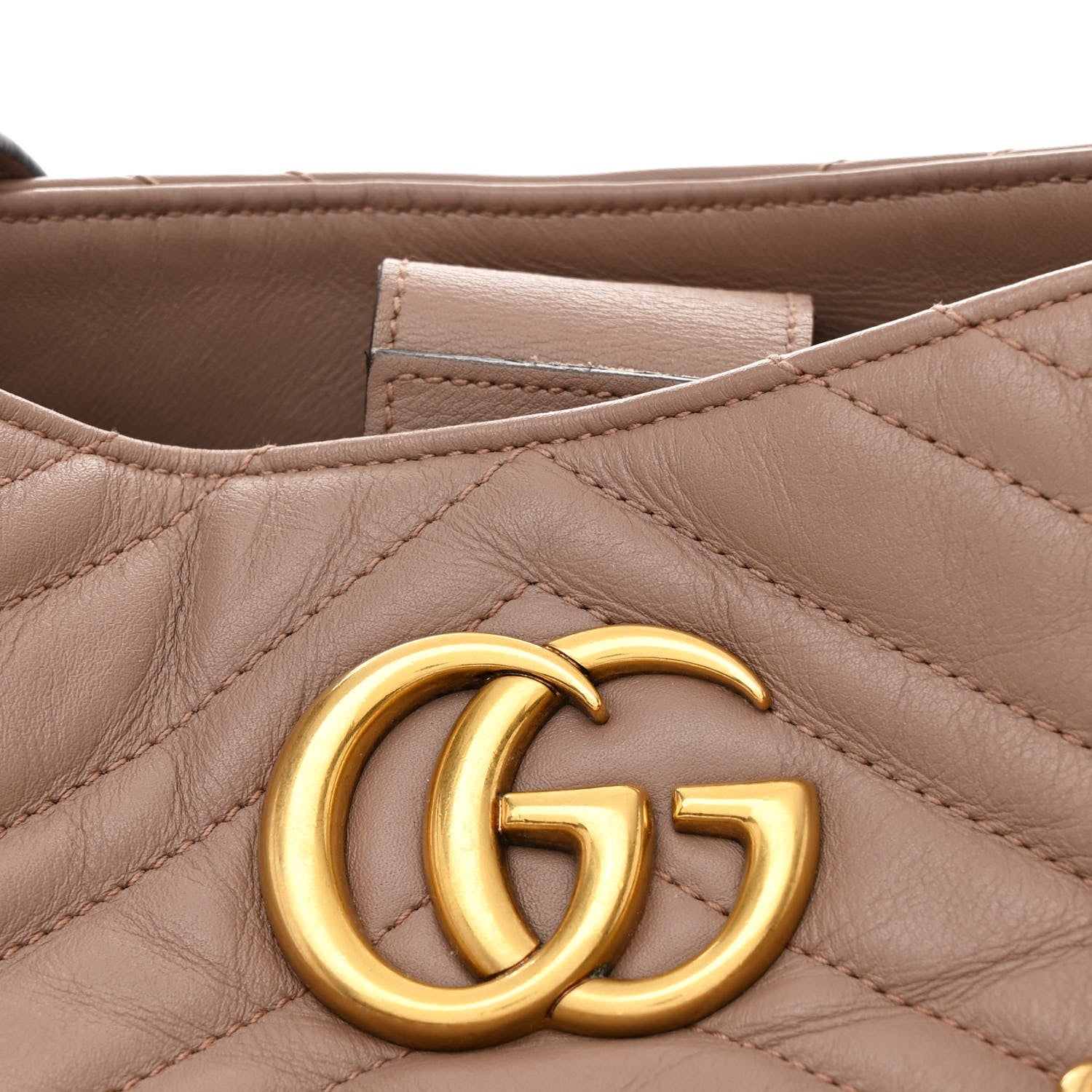 Gucci Calfskin Matelasse Medium GG Marmont Shoulder Tote Bag Porcelain Rose 8 of 11