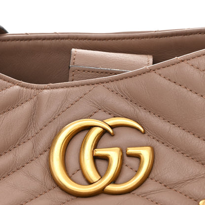 Gucci Calfskin Matelasse Medium GG Marmont Shoulder Tote Bag Porcelain Rose 8 of 11