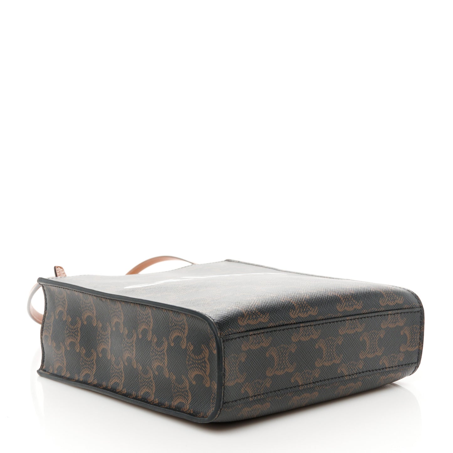 Triomphe Canvas Calfskin Mini Vertical Cabas Tan