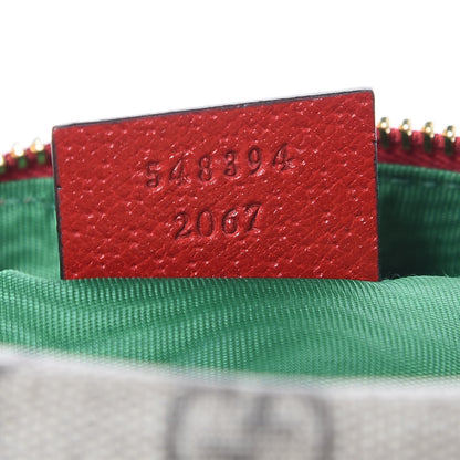 Gucci Soft GG Supreme Monogram Calfskin Small Ophidia Cosmetic Case Beige Ebony Hibiscus Red 7 of 8