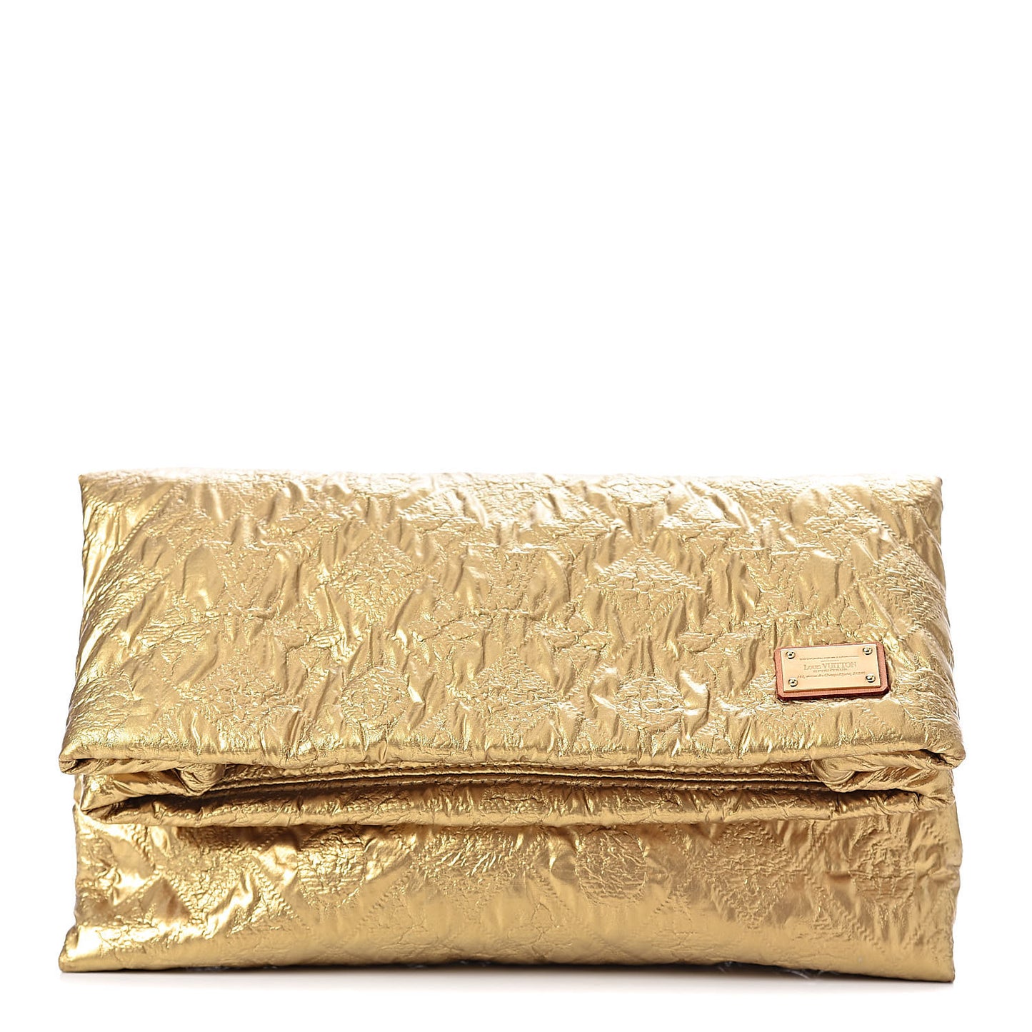 Jacquard Quilted Monogram Limelight Clutch PM Gold