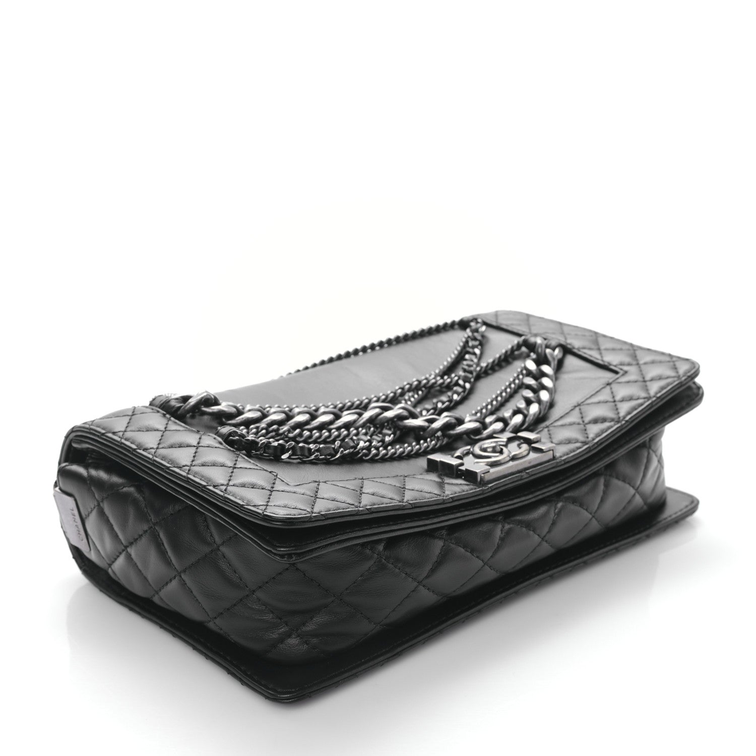 Chanel Calfskin Enchained New Medium Boy Flap Black 4 of 9
