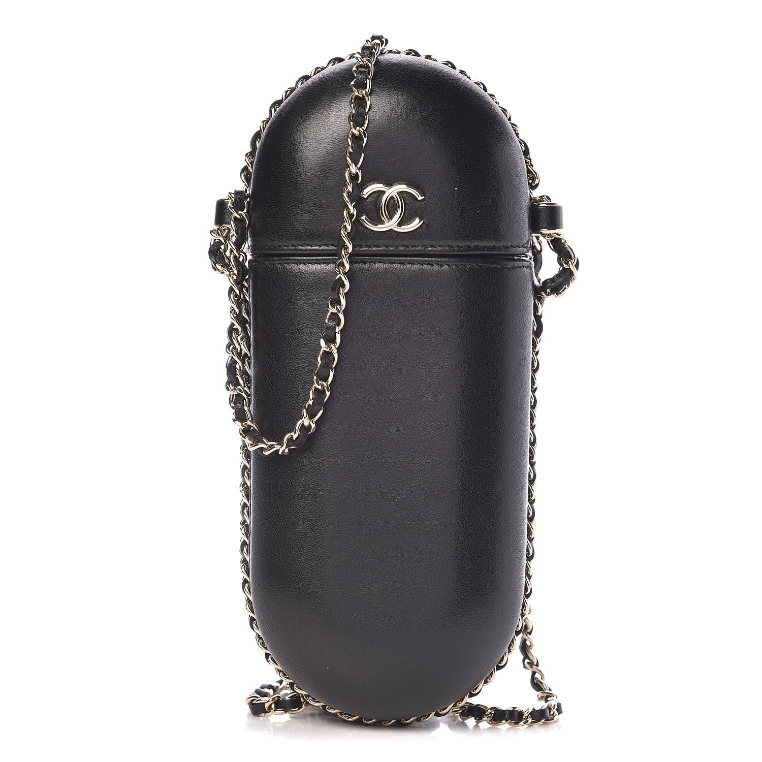 Chanel Lambskin Chain Around Phone Holder Black 1 of 13