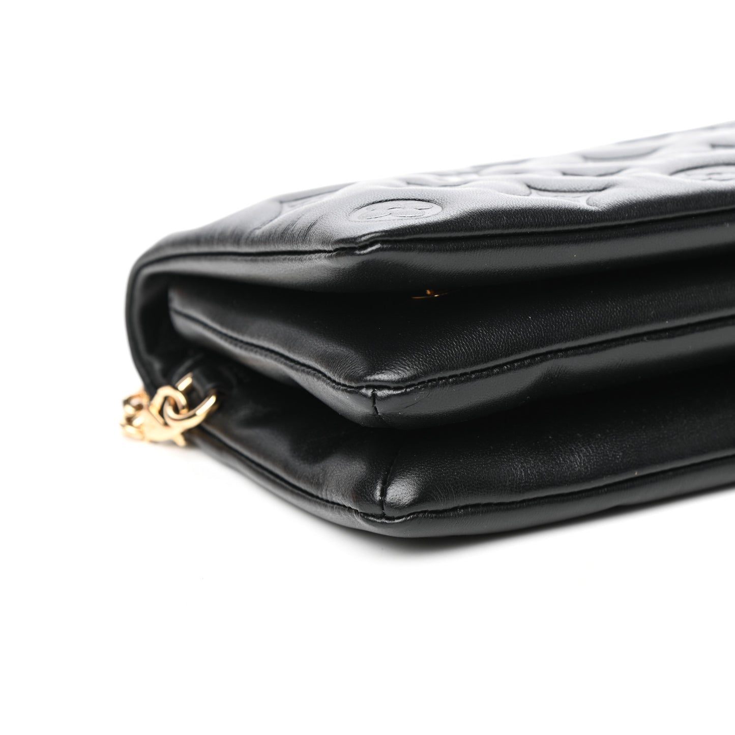 Lambskin Embossed Monogram Pochette Coussin Black