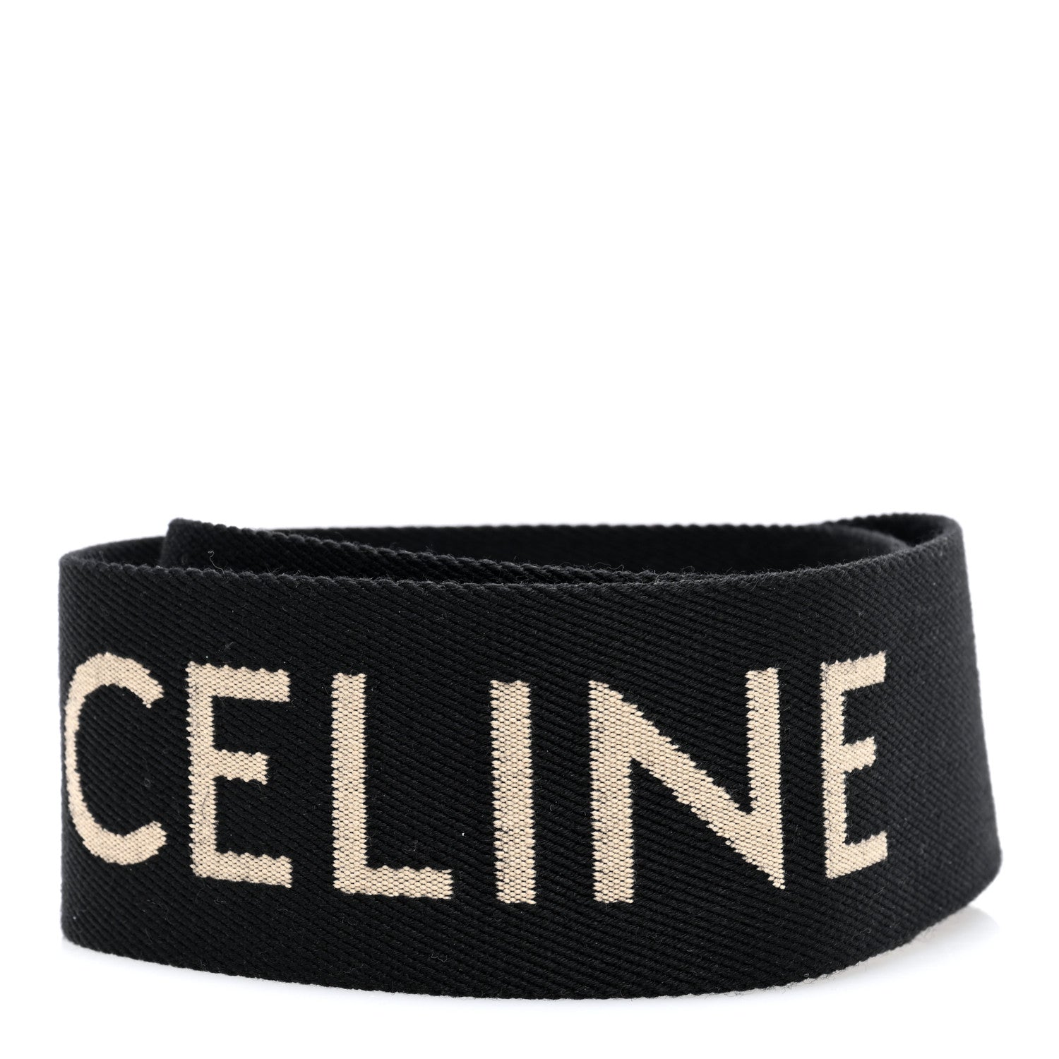 Celine Jacquard Wool Logo Short Strap Black Beige 2 of 3