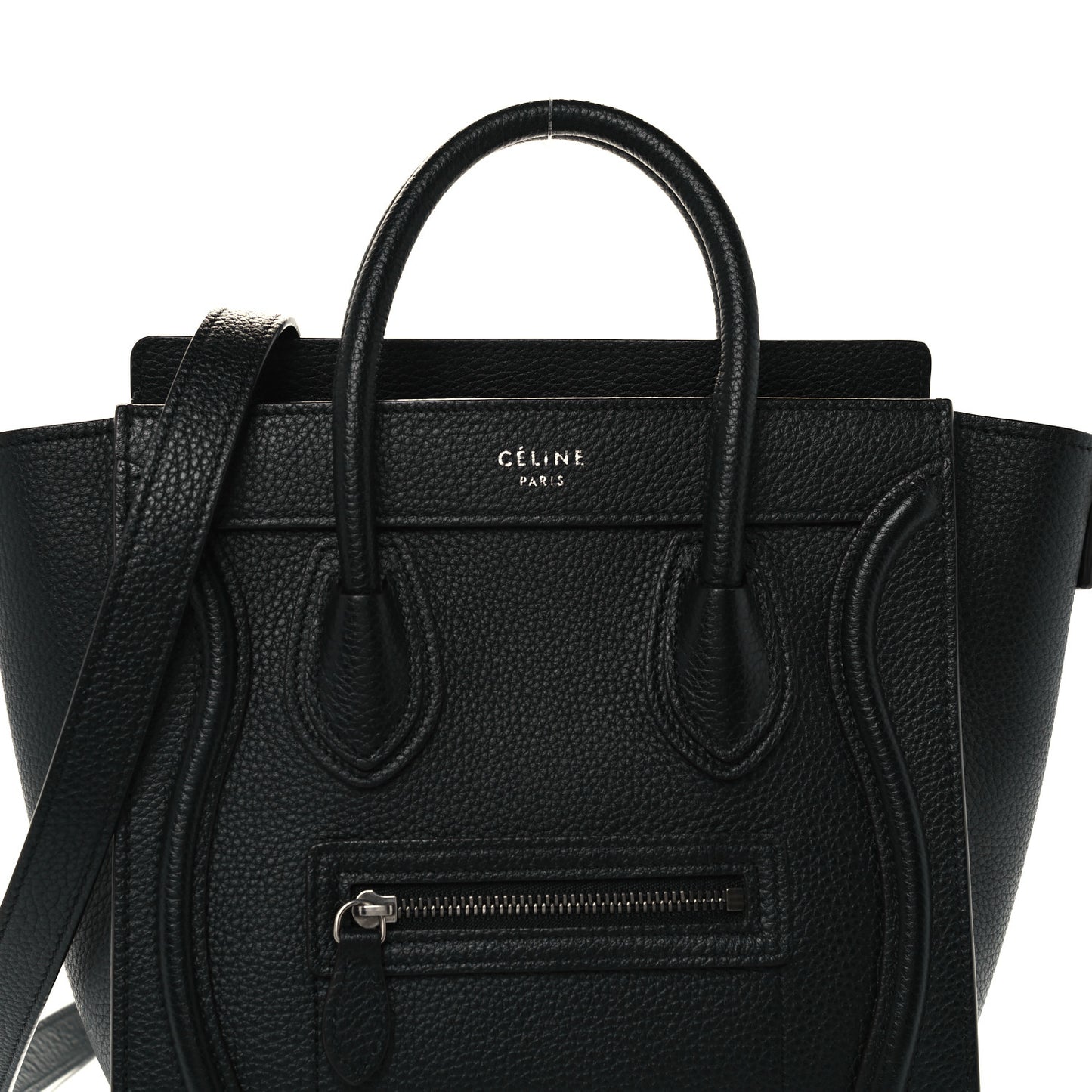 Drummed Calfskin Nano Luggage Black